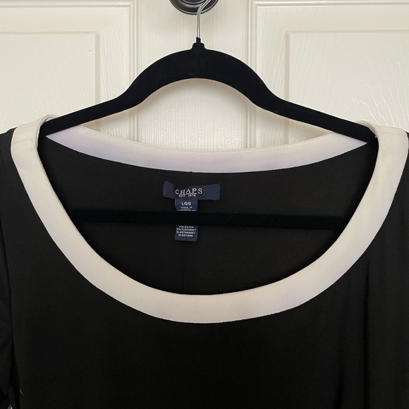 Chaps black/white dress, size large - Picture 7 of 8